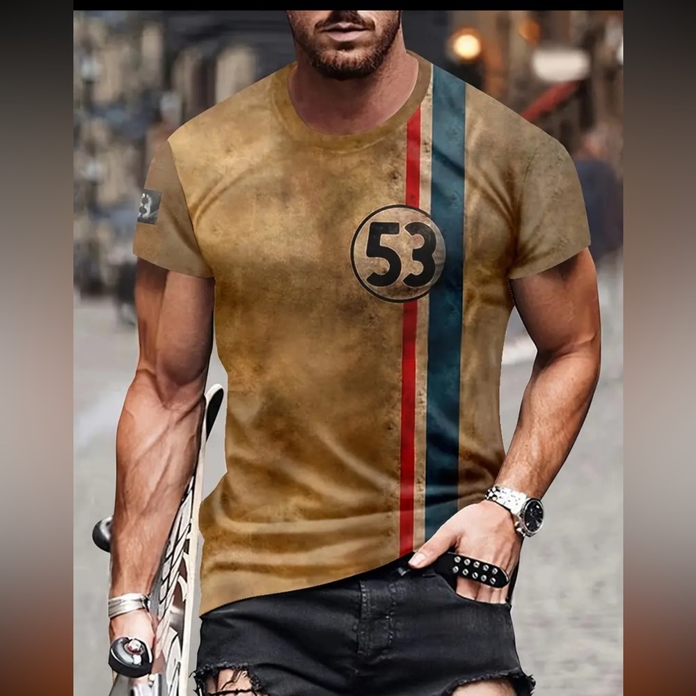 Men's Boho Striped T-Shirt - Breathable